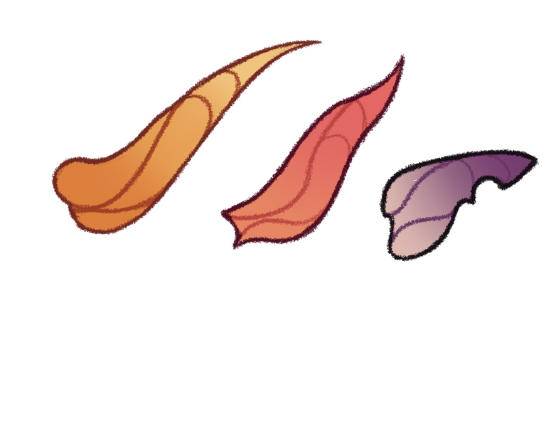 ears Ears share the same shape but vary in size and mimic the color of the hands and hair.