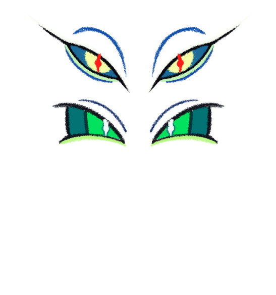 Eyes Eyes share the same colored scleras, but have lighter colored pupils. Large concentrations of caffeine in their dough result in eyes having a cat-eyed slit. They don't require much sleep either.